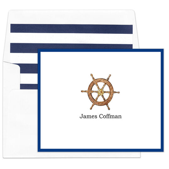 Captain's Wheel Folded Note Cards